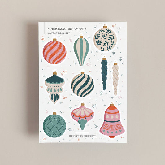 Christmas Ornaments Sticker Sheet
