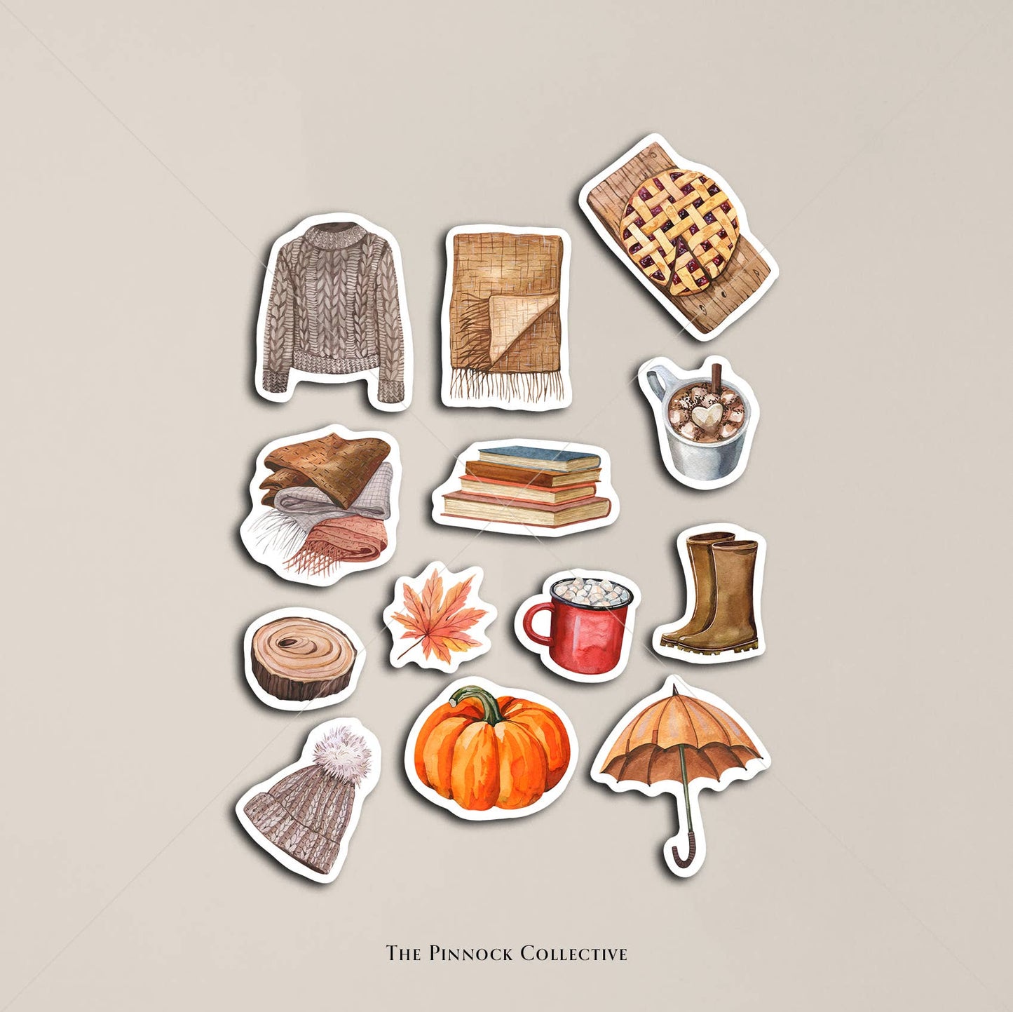 Watercolor Autumn themed Sticker Sheet