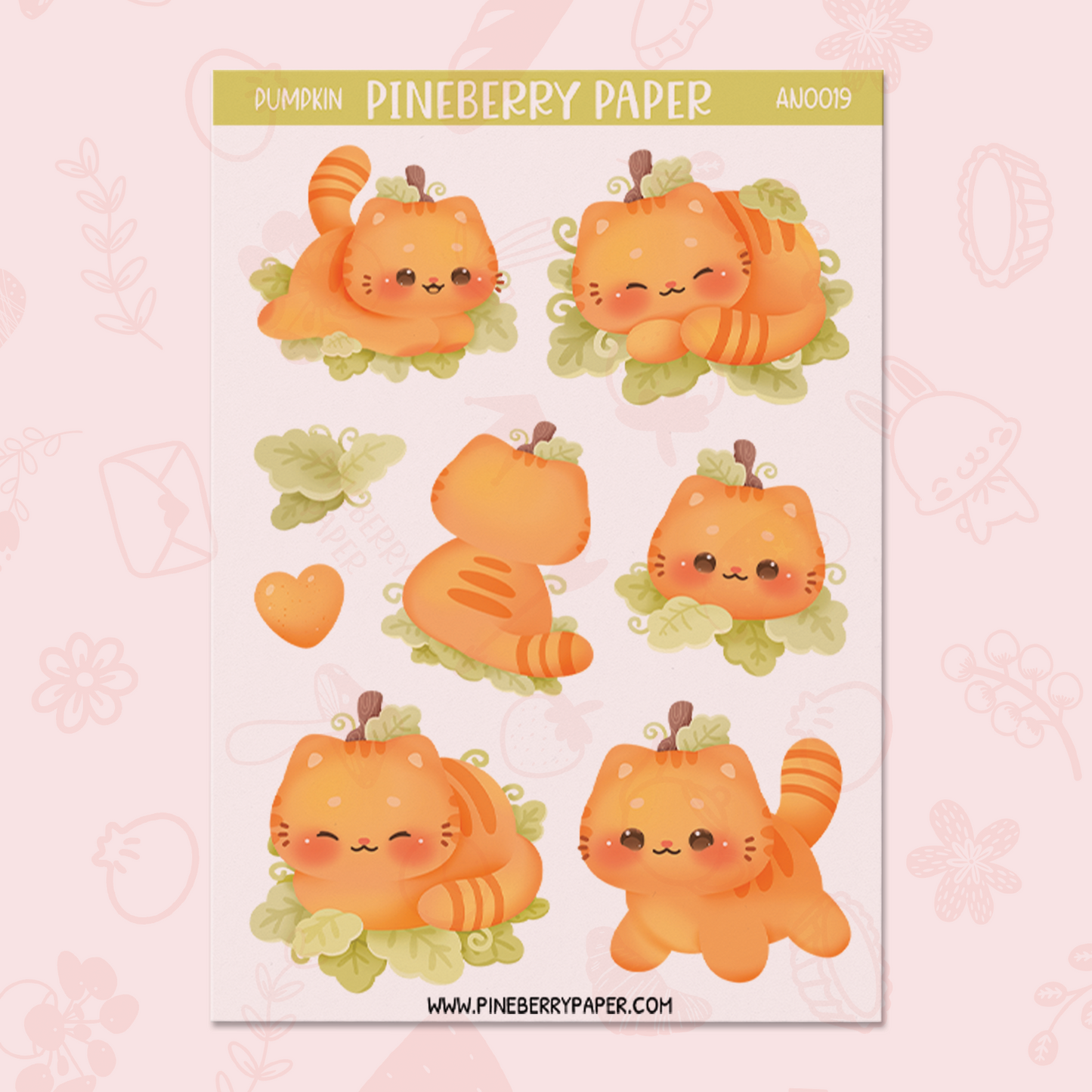 Pumpkin Cat Sticker Sheet