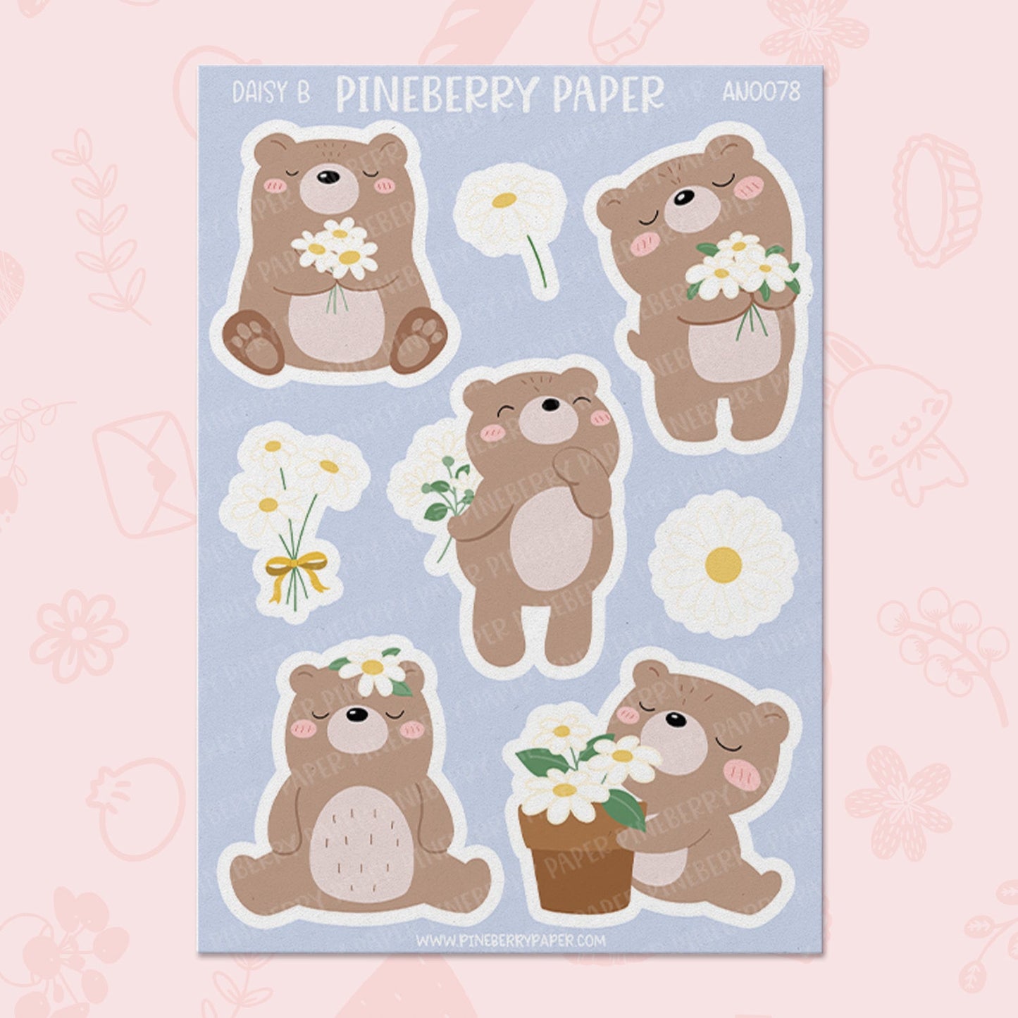 Daisy Bear Sticker Sheet