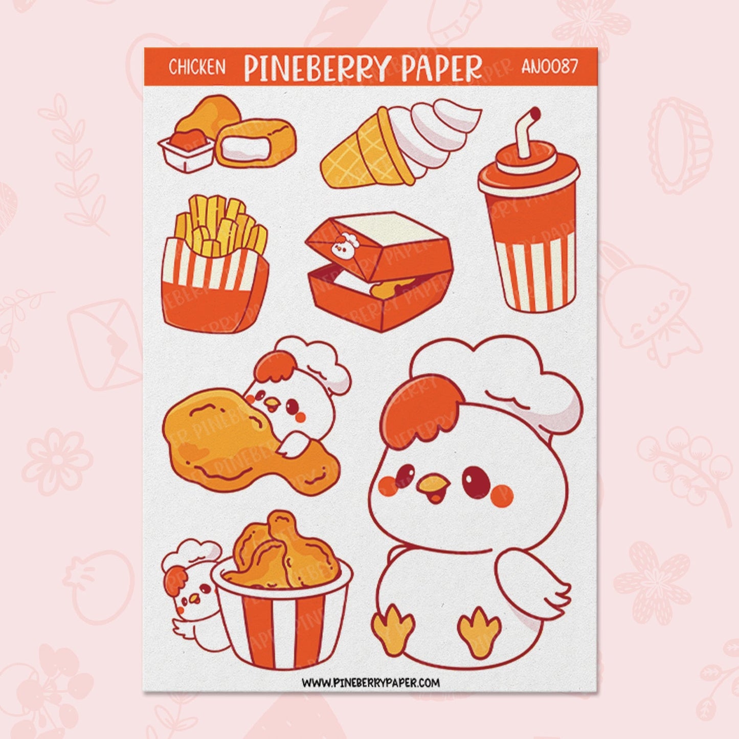 Fried Chicken Sticker Sheet