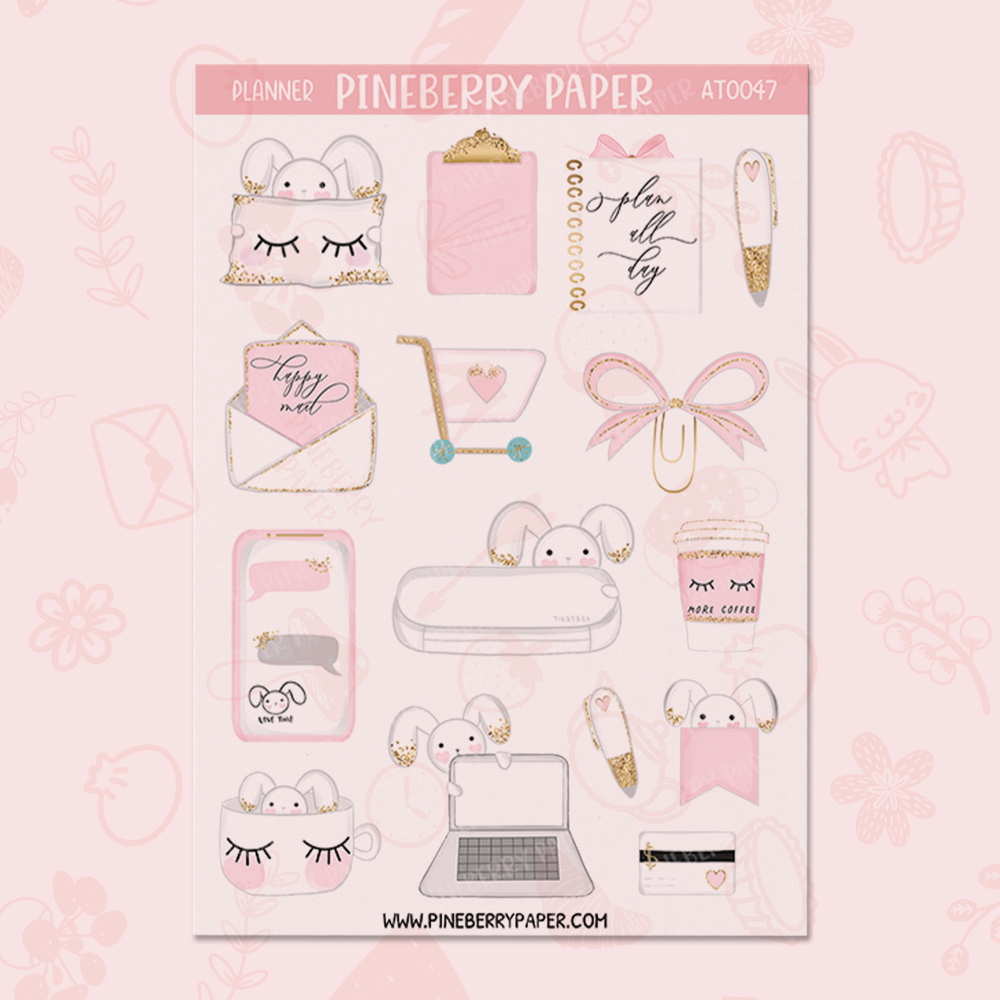 Planner Bunny Sticker Sheet