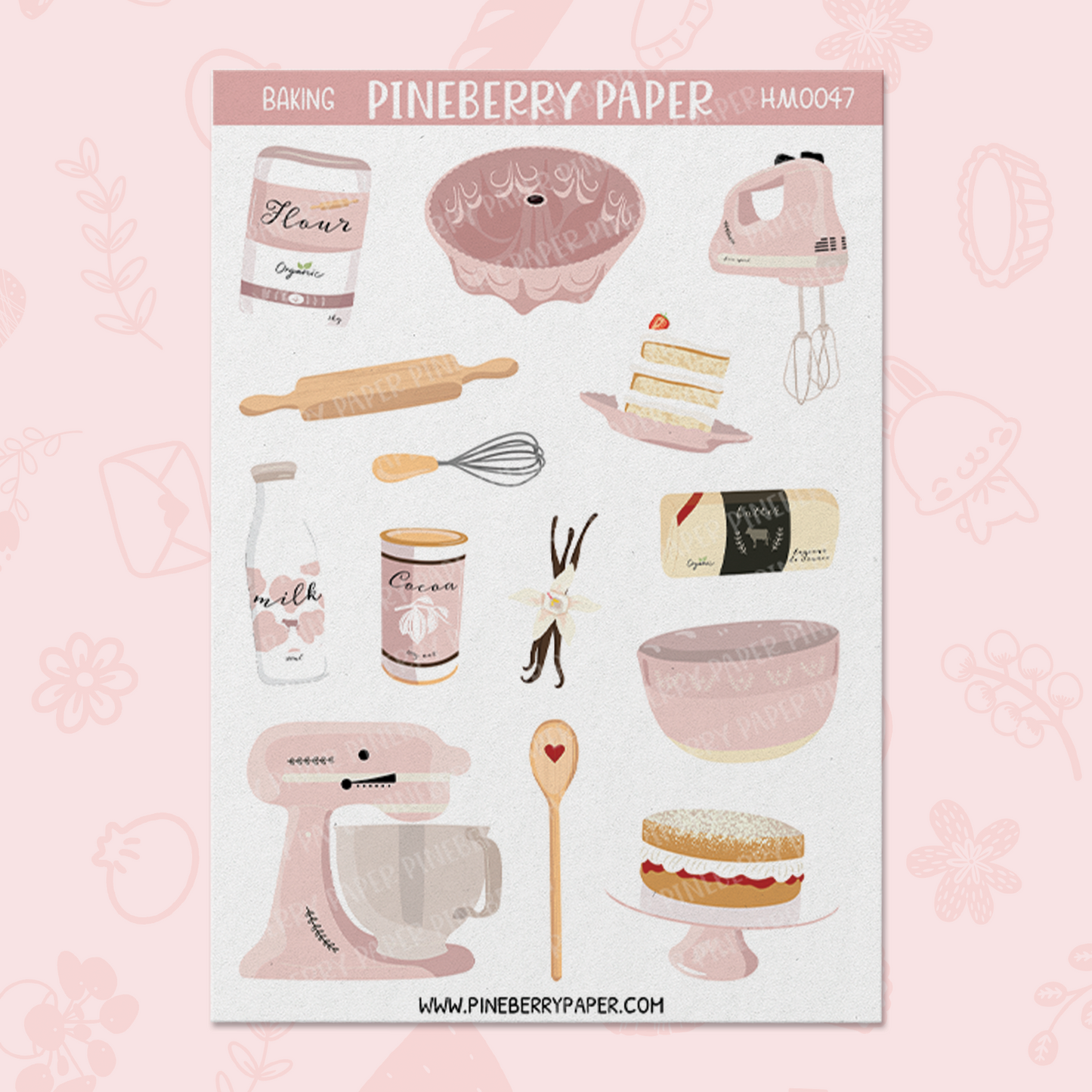Pink Baking Sticker Sheet
