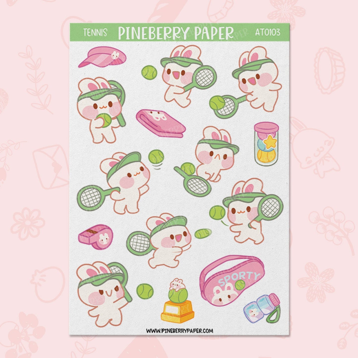Tennis Bunny Sticker Sheet