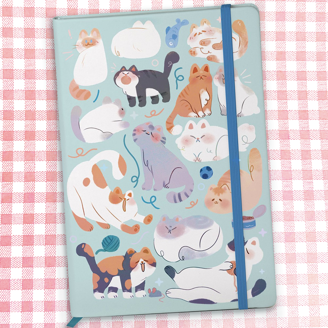 Cat Collage Notebook and Sticker Sheet