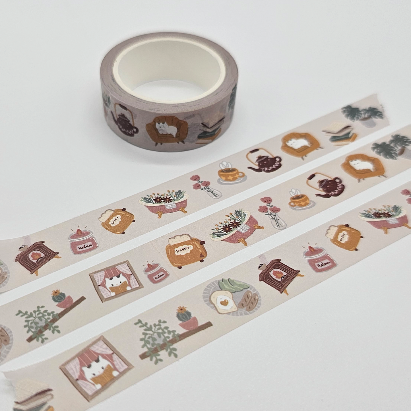 Cozy Cat Home Washi Tape | 15mm x 10m