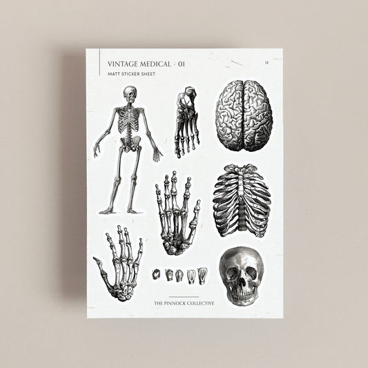 Vintage Medical Sticker Sheet