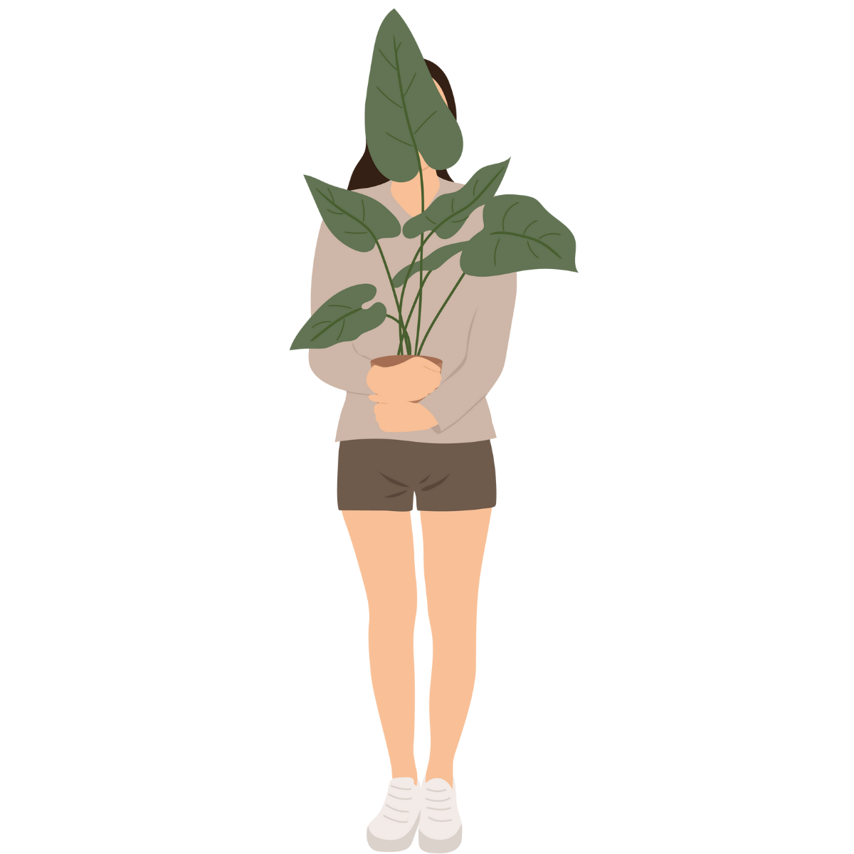 Woman with Plant Sticker