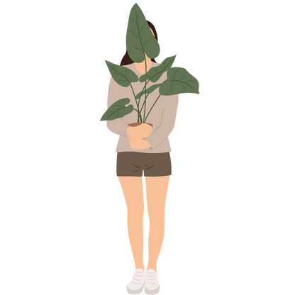 Woman with Plant Sticker