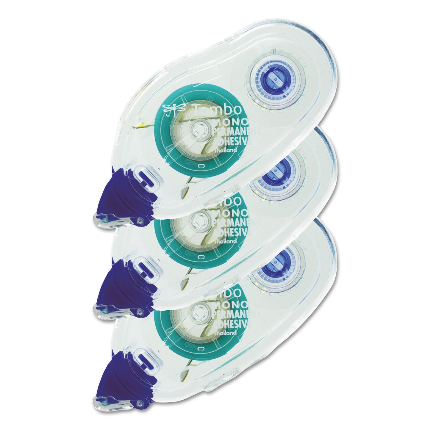 Tombow Permanent Adhesive Refill, 0.33" x 39.33 ft, Dries White, 3/Pack