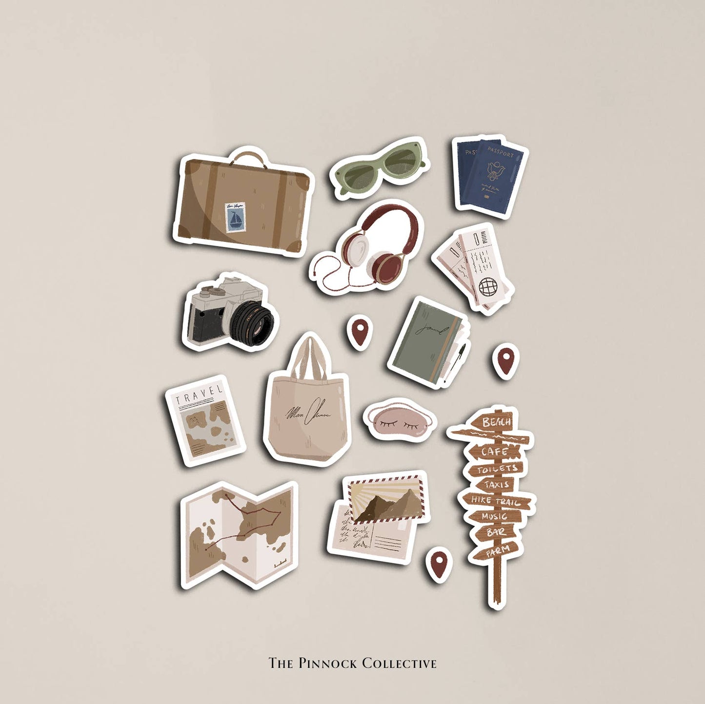 Adventure + Travelling themed Sticker Sheet