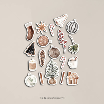 Cozy Rustic Christmas Themed Sticker Sheet