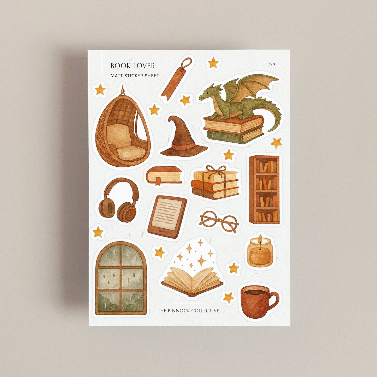 Watercolor Book Lover Sticker Sheet