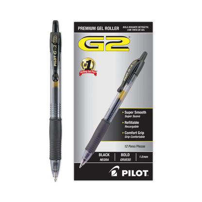 Pilot G2 Premium Gel Pen, 1 mm, Black Ink, 12 Pack
