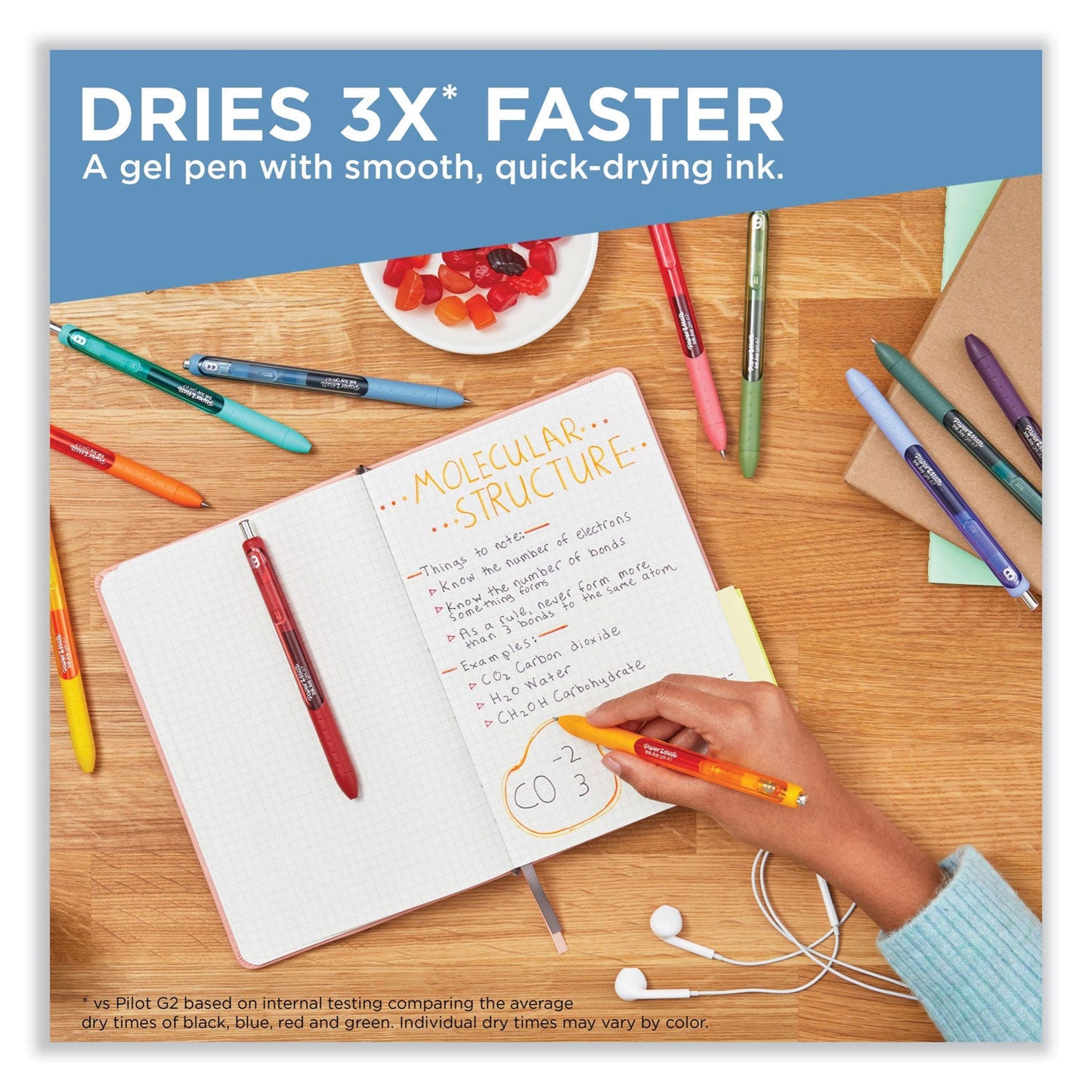 Paper Mate InkJoy Gel Pen, Medium 0.7 mm, Assorted Ink and Barrel Colors, 22 Pack