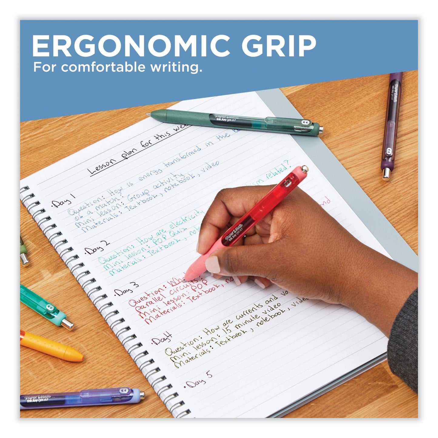 Paper Mate InkJoy Gel Pen, Medium 0.7 mm, Assorted Ink and Barrel Colors, 22 Pack