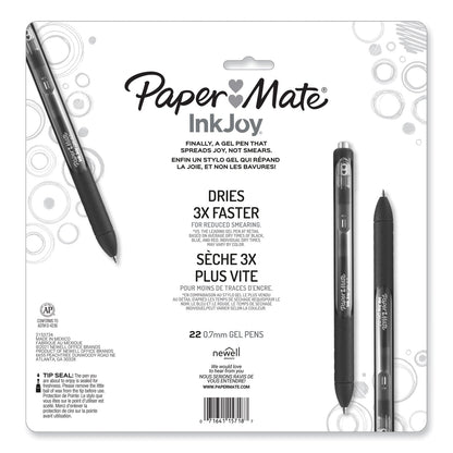 Paper Mate InkJoy Gel Pen, Medium 0.7 mm, Assorted Ink and Barrel Colors, 22 Pack