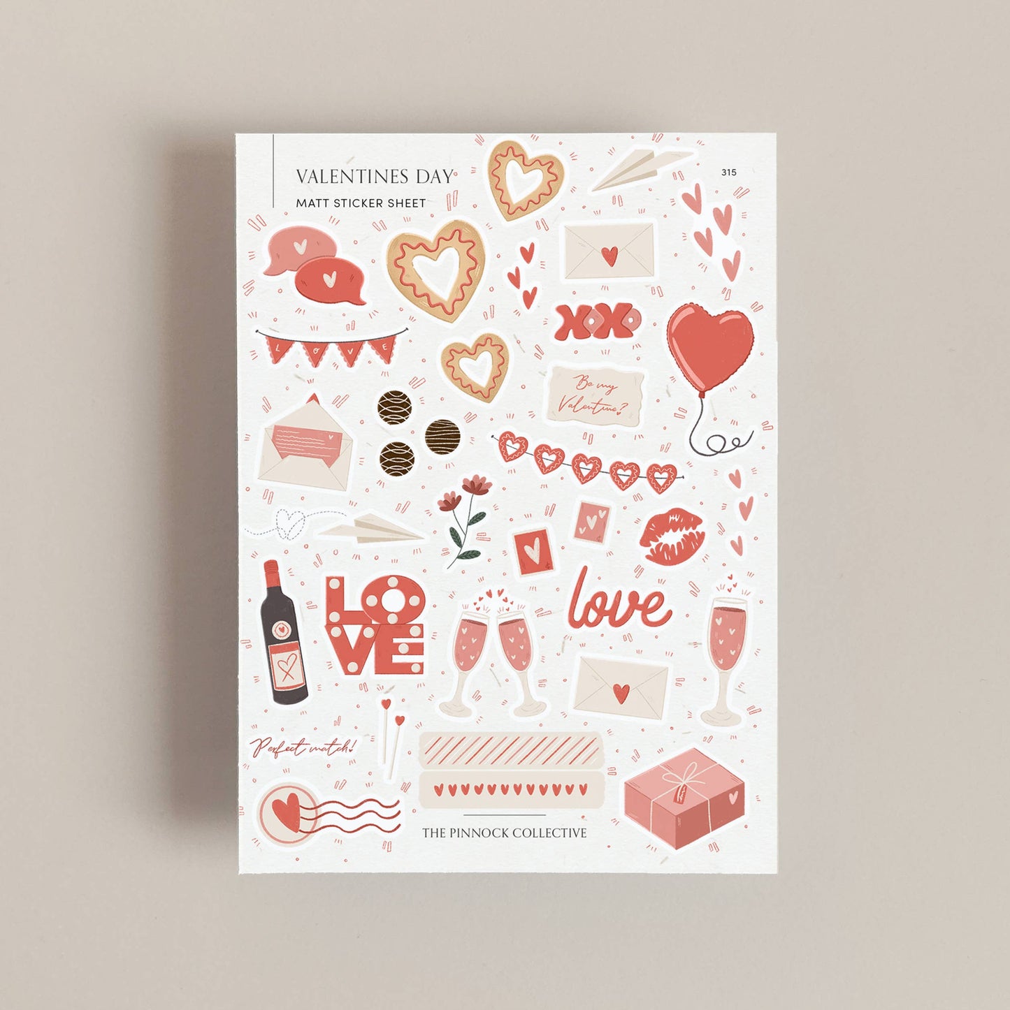 Valentine's Day themed Sticker sheet