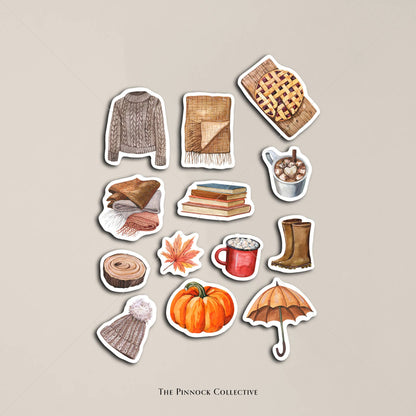 Watercolor Autumn themed Sticker Sheet