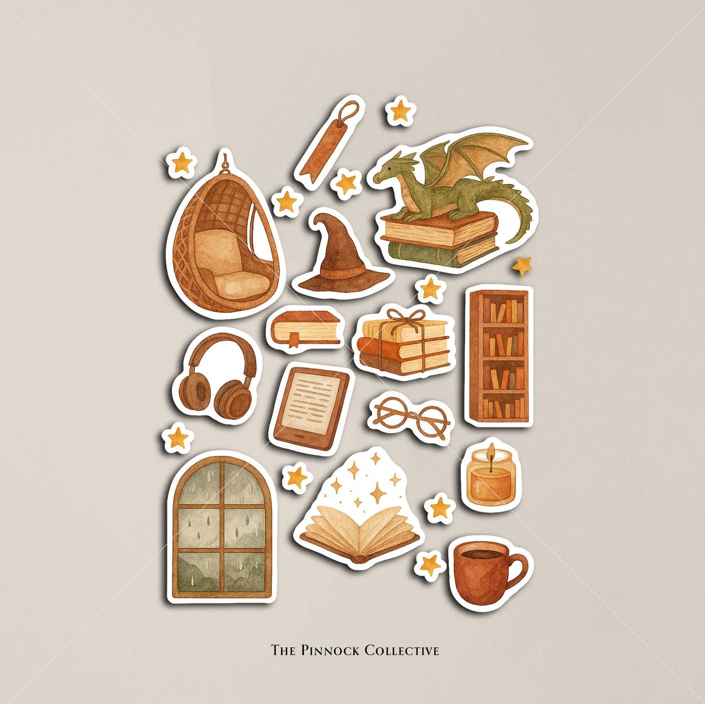 Watercolor Book Lover Sticker Sheet