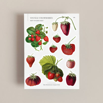 Vintage Strawberries Sticker Sheet