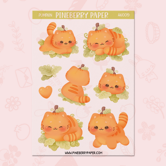 Pumpkin Cat Sticker Sheet