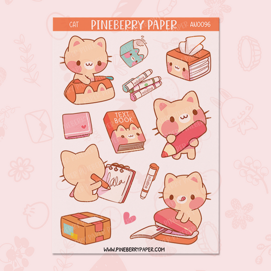 Stationery Cat Sticker Sheet