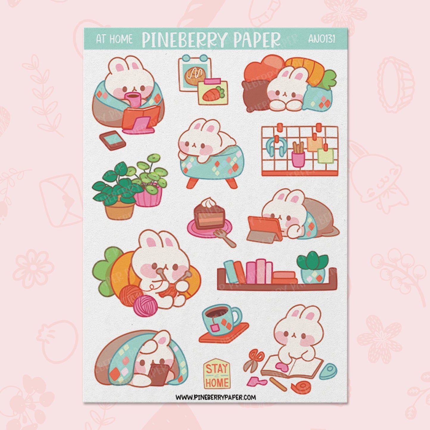 At Home Bunny Sticker Sheet