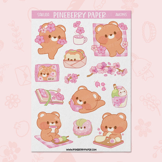 Sakura Bear Sticker Sheet