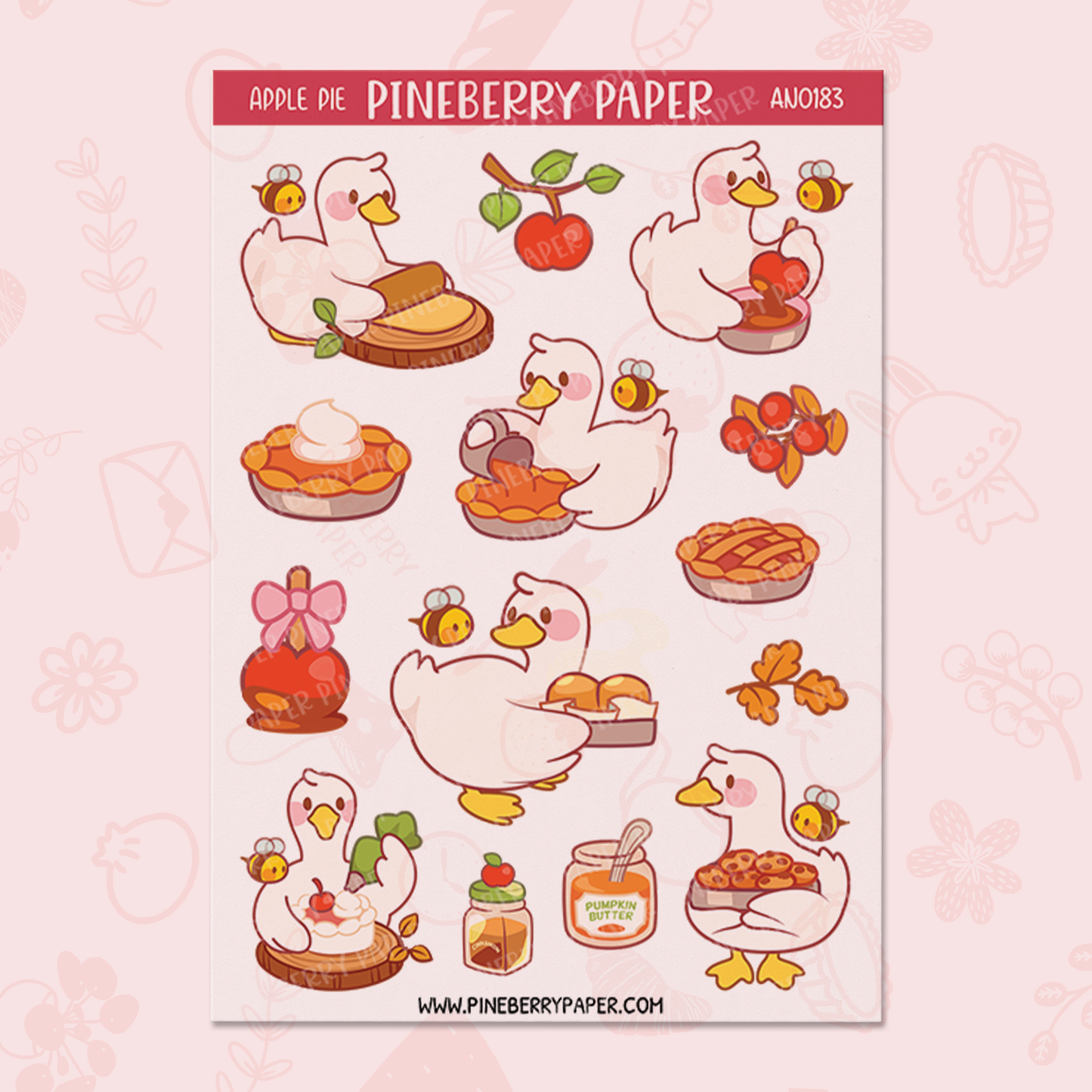 Apple Pie Goose Sticker Sheet