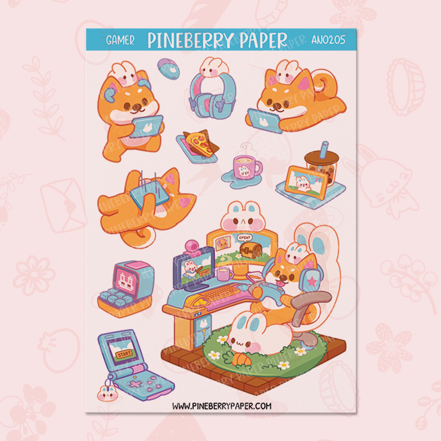 Gamer Dog Sticker Sheet