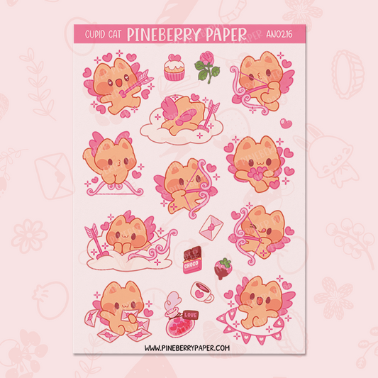 Cupid Cat Sticker Sheet