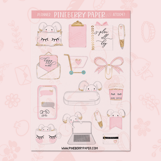 Planner Bunny Sticker Sheet