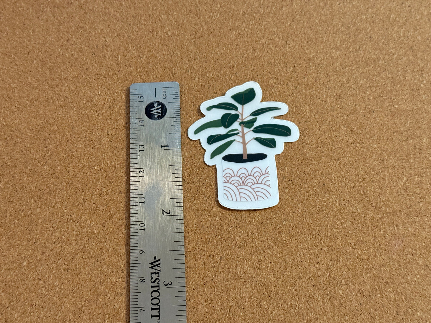 Rubber Tree Plant Sticker (clear)