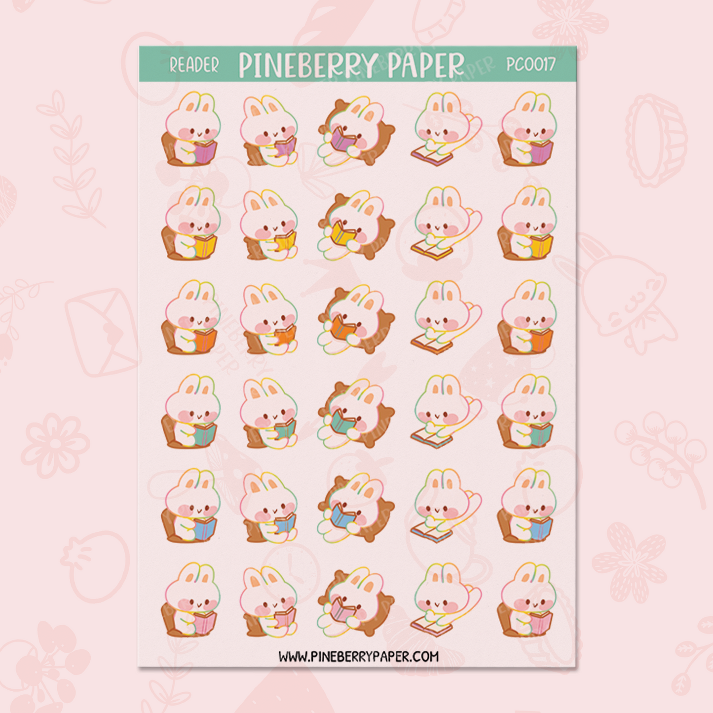 Reader Bunny Sticker Sheet