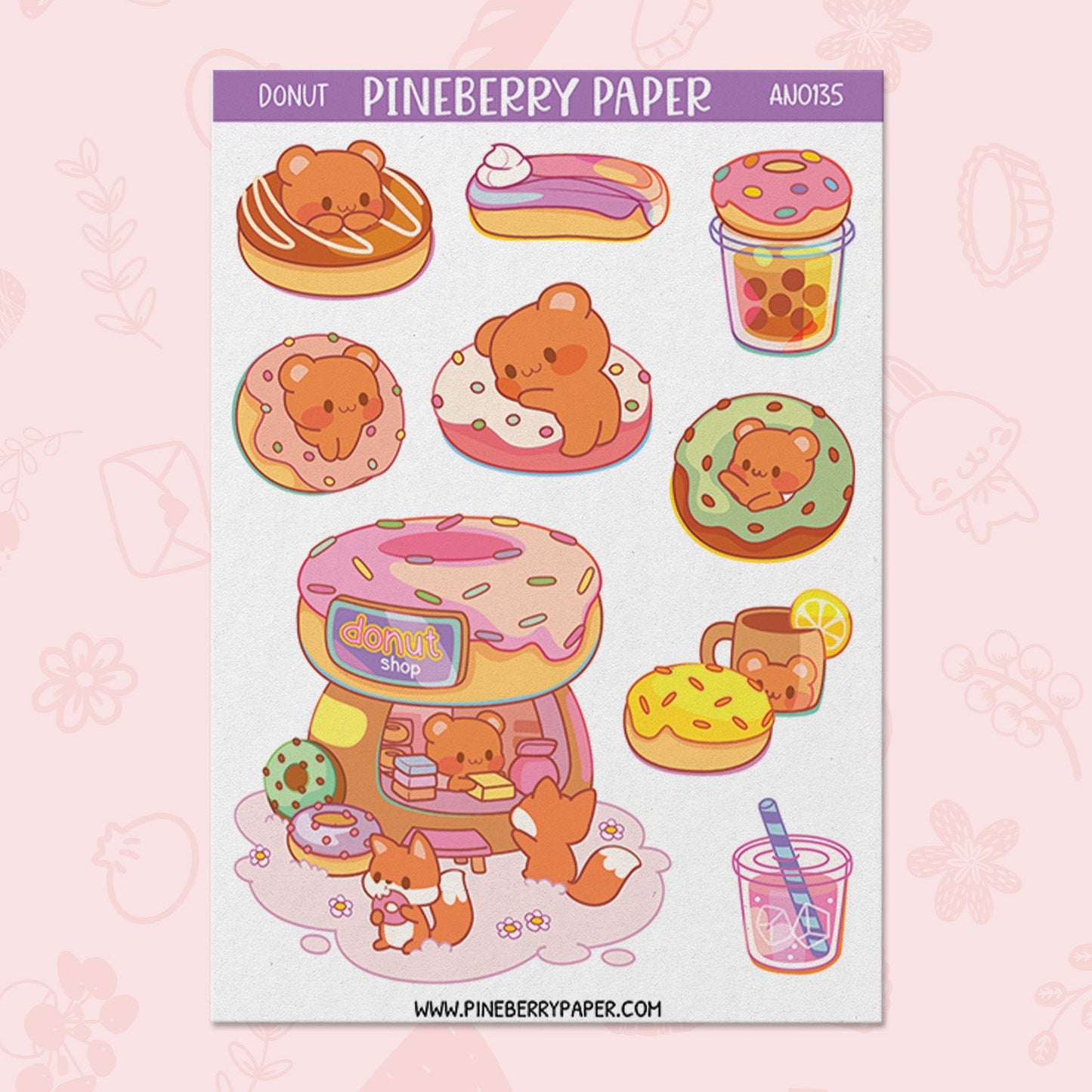 Donut Bear Sticker Sheet