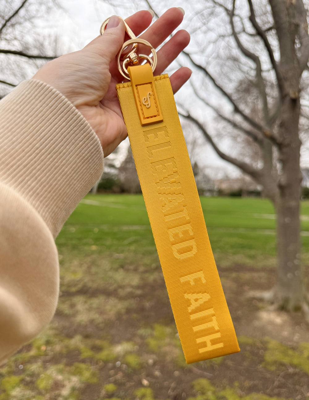 Yellow Oversized Logo Keychain