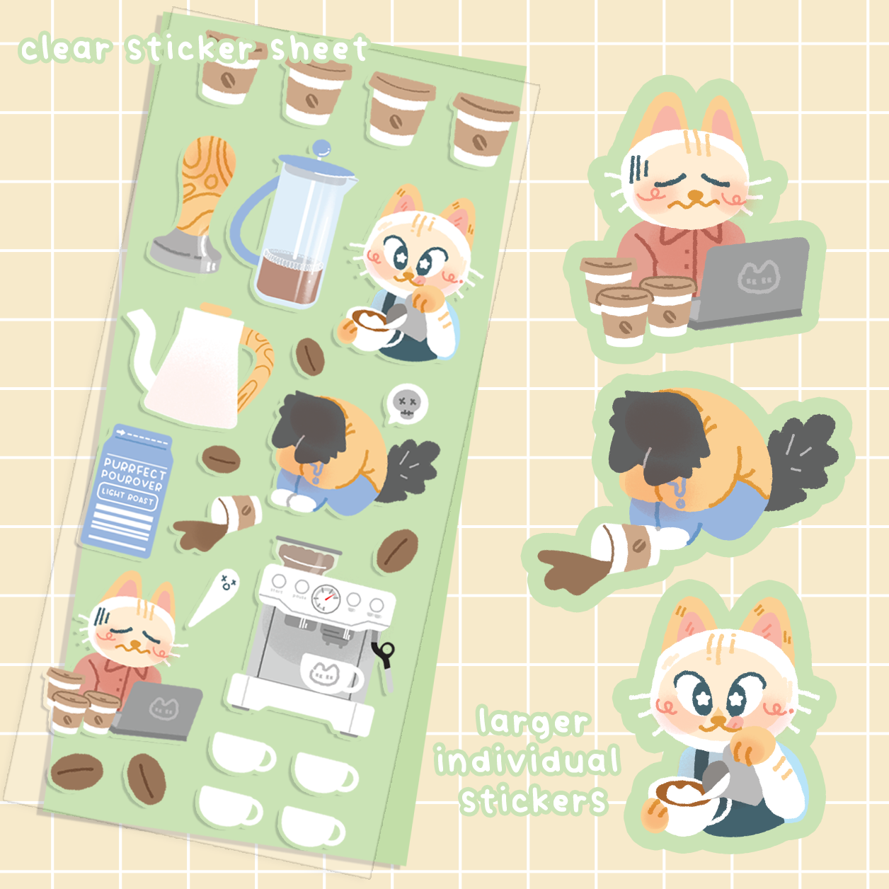 Cat Cafe Sticker Sheet