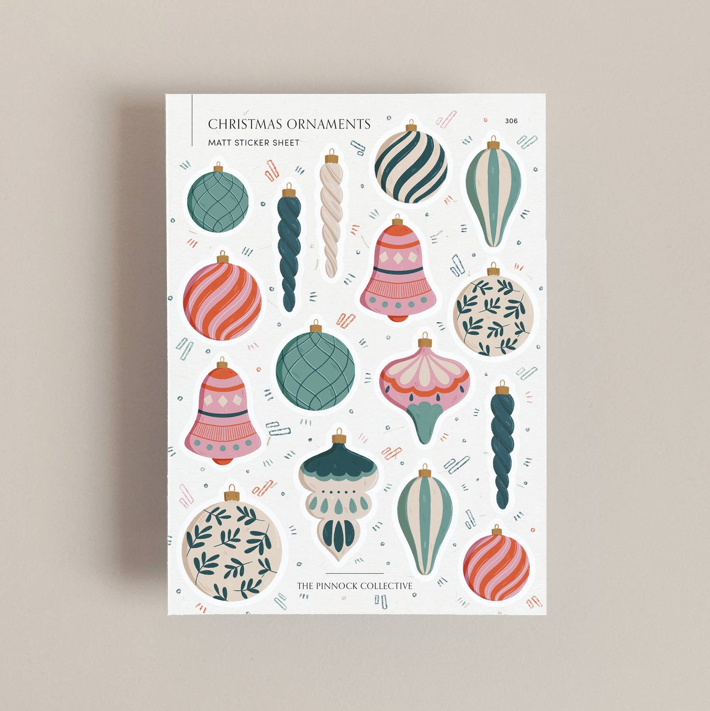 Christmas Ornaments Sticker Sheet