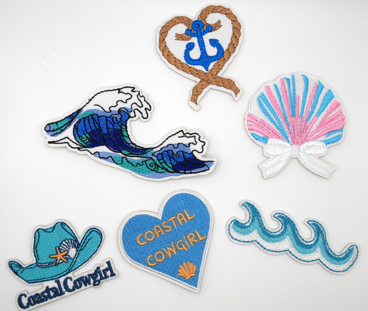 Coastal Cowgirl Iron-On Embroidered Patch Pack (Set of 5)