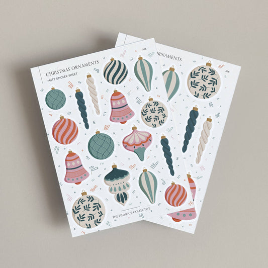 Christmas Ornaments Sticker Sheet