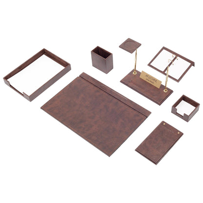 MOOG Leather Desk Set - Single Document Tray- Brown - 10 PCS