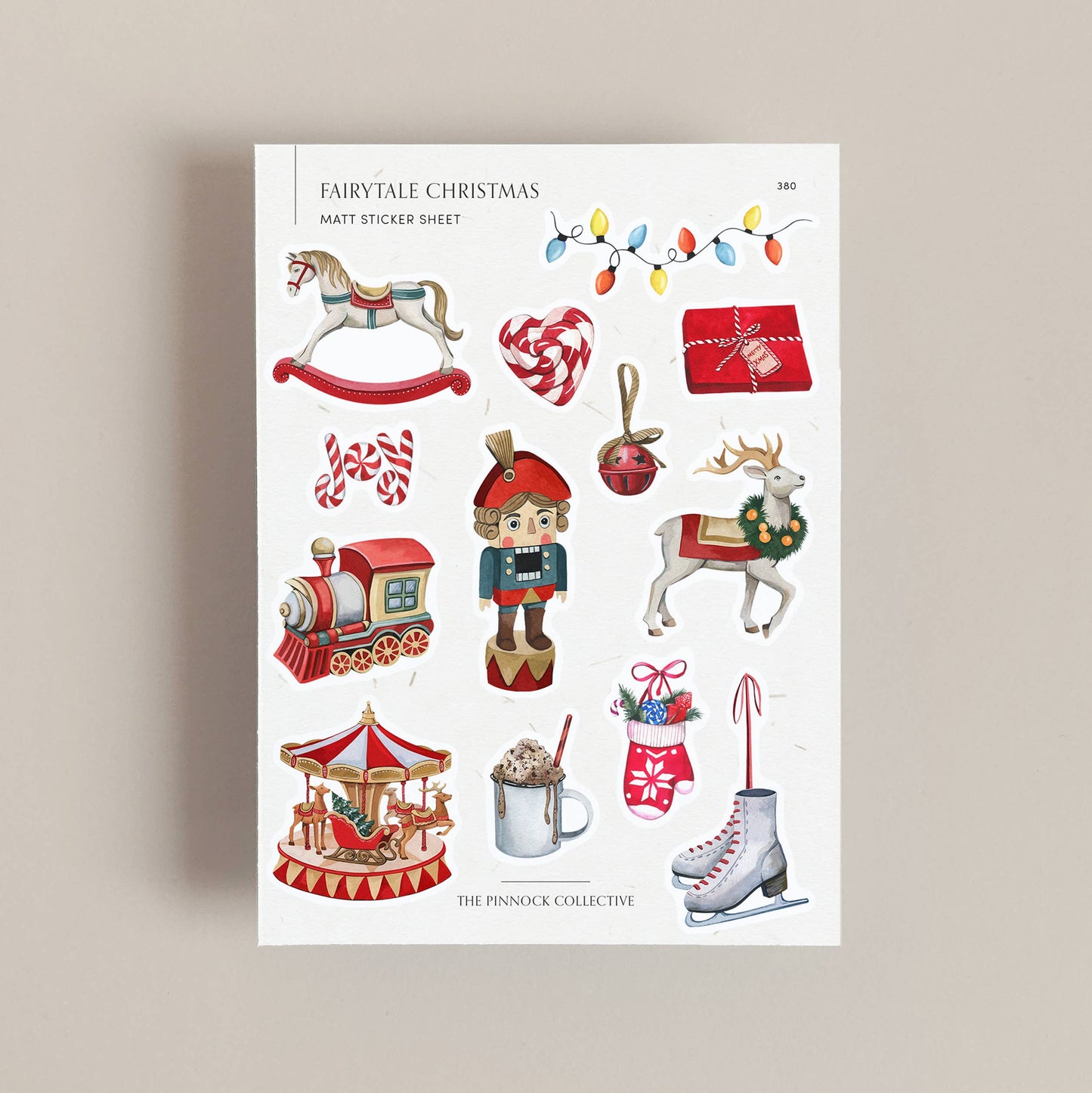 Watercolour Fairytale Christmas Themed Sticker Sheet