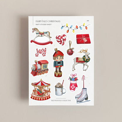 Watercolour Fairytale Christmas Themed Sticker Sheet
