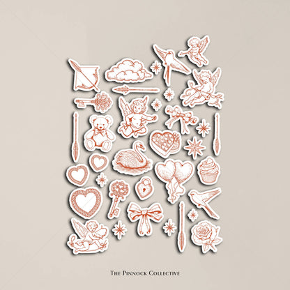 Vintage Valentine Themed Stickers