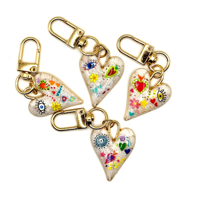 Artsy Heartsy Heart Keychain and Bag Charm