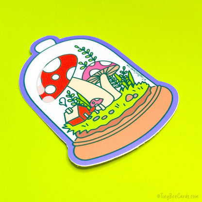 Mushroom Terrarium Vinyl Sticker