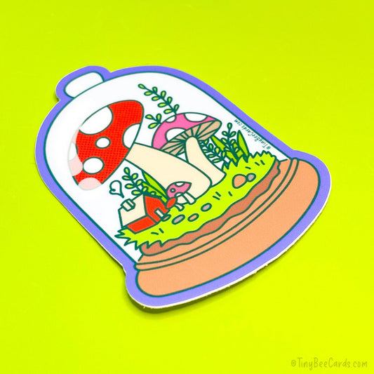 Mushroom Terrarium Vinyl Sticker
