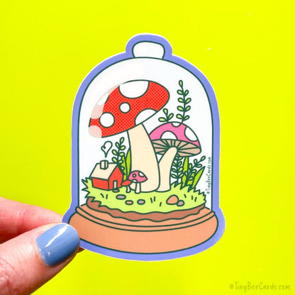 Mushroom Terrarium Vinyl Sticker