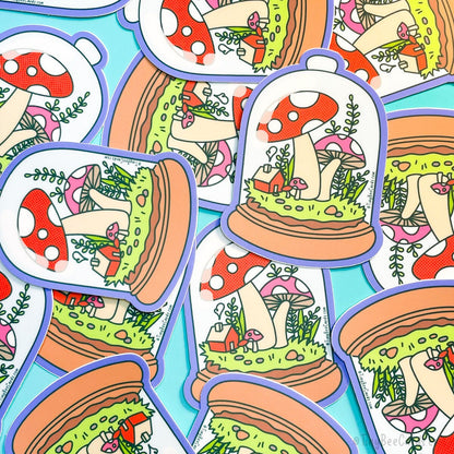 Mushroom Terrarium Vinyl Sticker